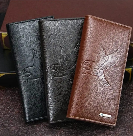 New Men's PU Leather Long Wallet Multiple Card Slots Cash Purse Card Holder