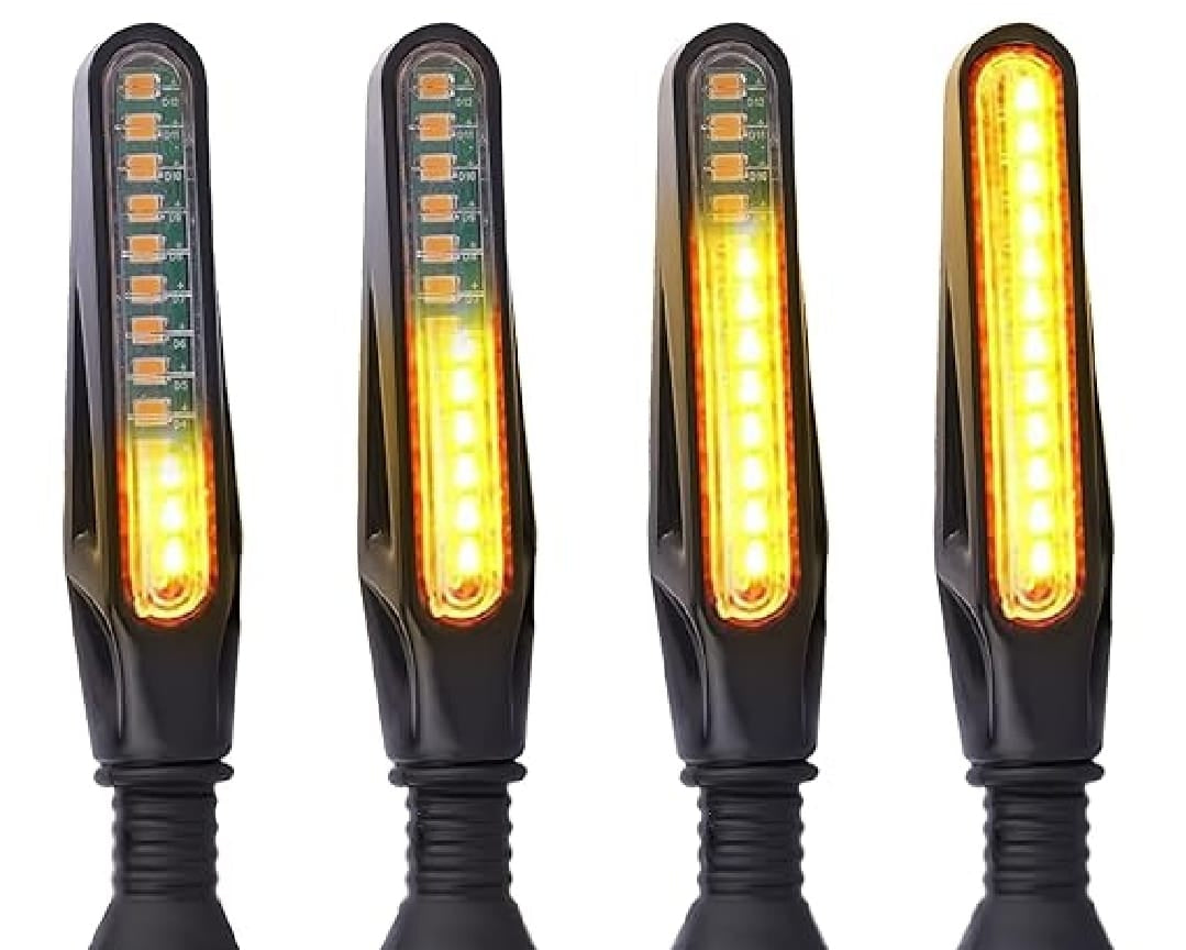 4 PCS Motorcycle turn signals indicator LED running light with bikes
