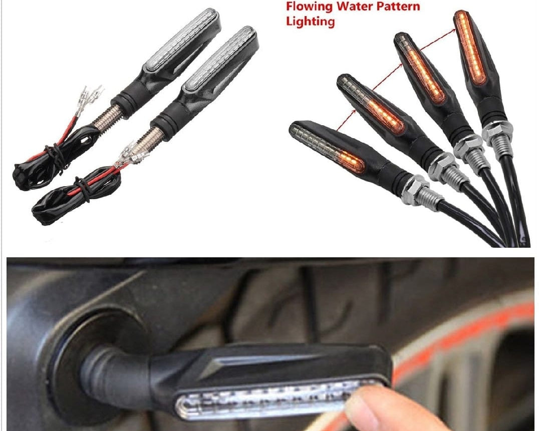 4 PCS Motorcycle turn signals indicator LED running light with bikes