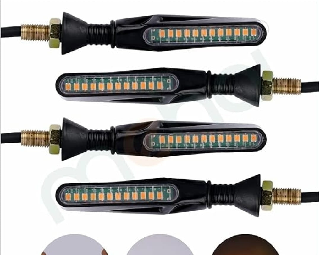 4 PCS Motorcycle turn signals indicator LED running light with bikes