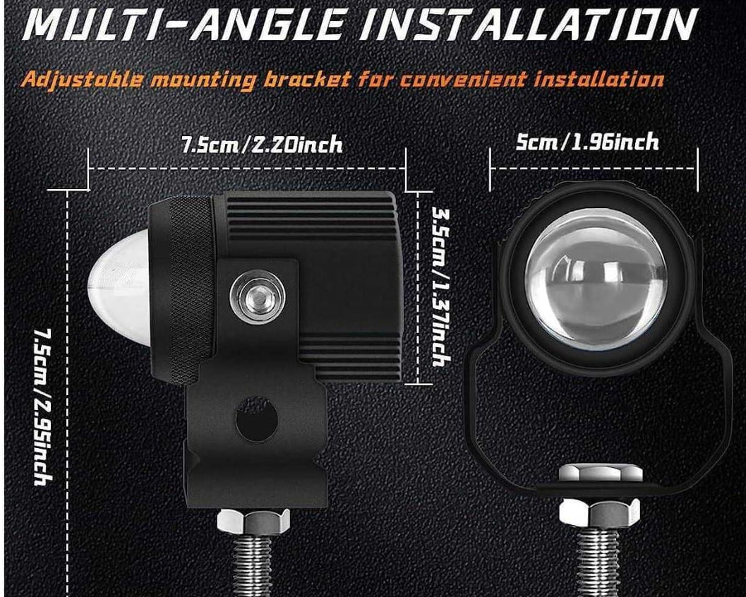 2 PCS Mini Driving Light for Motorcycles, Cars, Jeeps