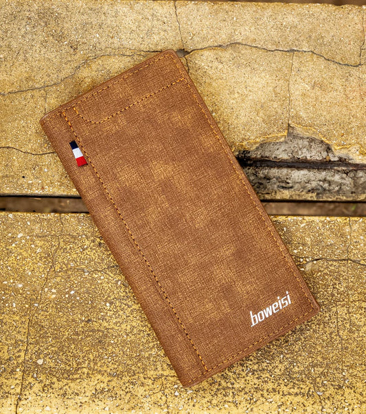 New Trendy PU Leather Long Wallet For Men Cash And Card Holder With Box.