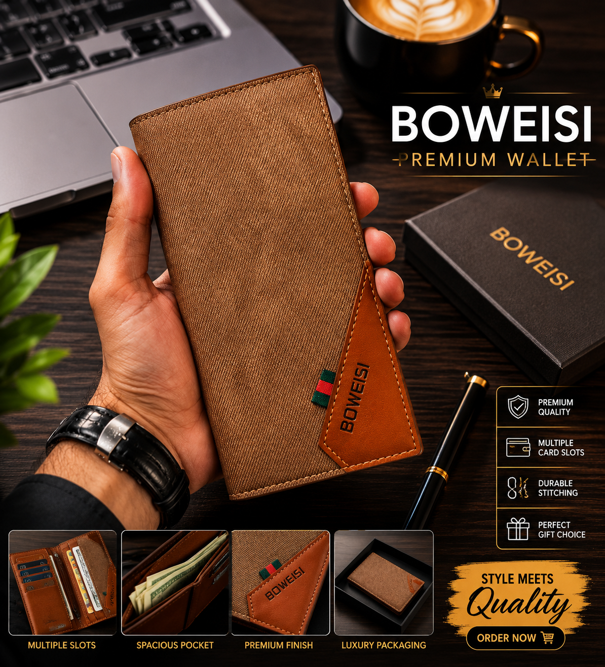 New Trendy PU Leather Premium  Long Wallet For Men And Women Cash And 19 Card Holder Pockets